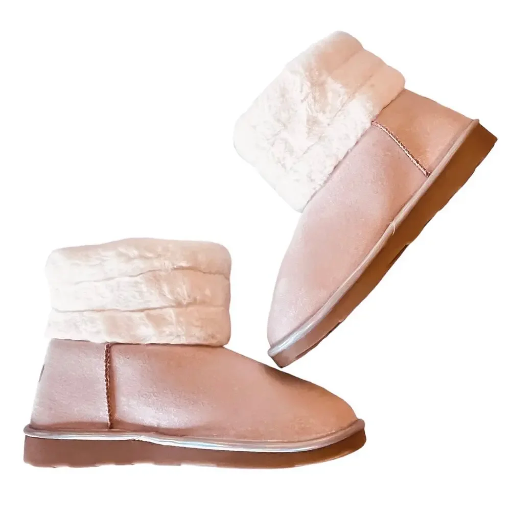 Nautica Pink BOOT with Sherpa Fur Winter Snow Bootie Girls 5, Women's 6.5 NWOT